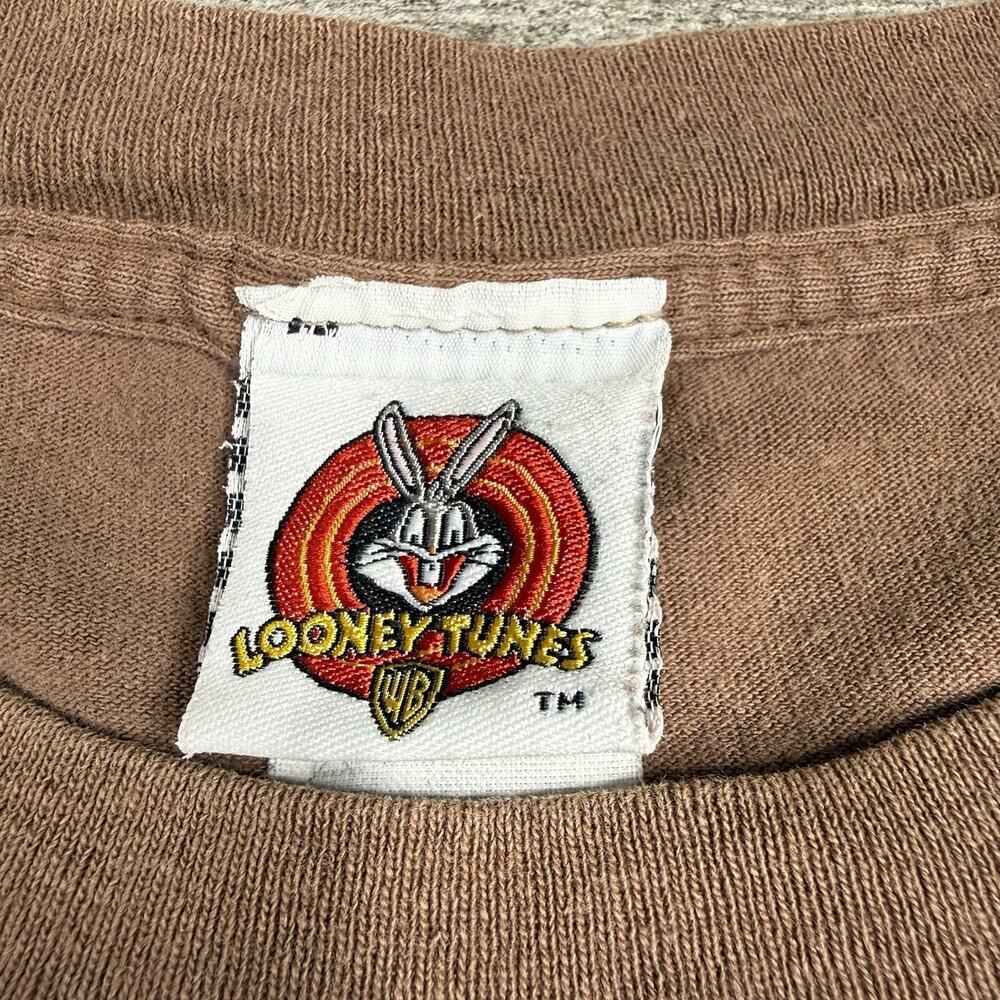 vtg 90s TAZ THE WILD ONE FREEZE T-Shirt XL Cartoon Looney Tunes Biker Motorcycle - Picture 3 of 7